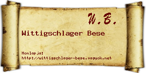 Wittigschlager Bese névjegykártya